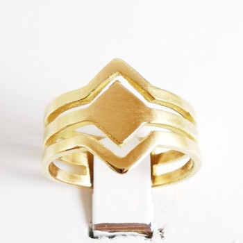 Bague Design Géométrique Or Jaune 750 - 18 carats