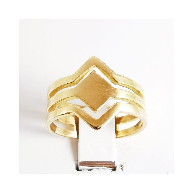 Bague Design Géométrique Or Jaune 750 - 18 carats