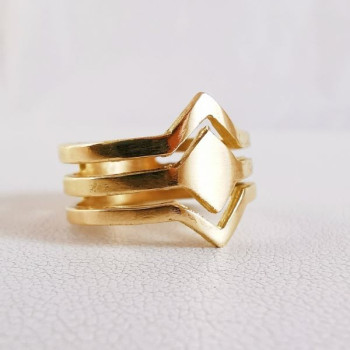 Bague Design Géométrique Or Jaune 750 - 18 carats