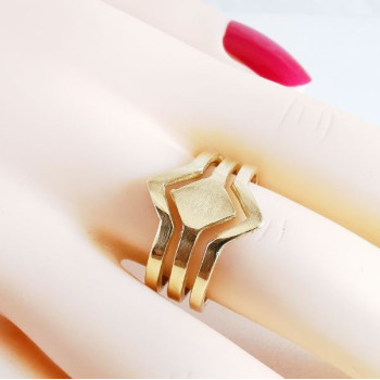 Bague Design Géométrique Or Jaune 750 - 18 carats