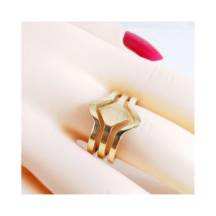 Bague Design Géométrique Or Jaune 750 - 18 carats