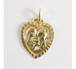 Pendentif Cœur Les Amoureux de Peynet Or Jaune 750 - 18 carats