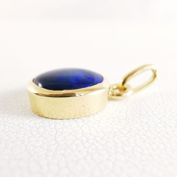Pendentif Opale Bleue Or Jaune 750 - 18 carats