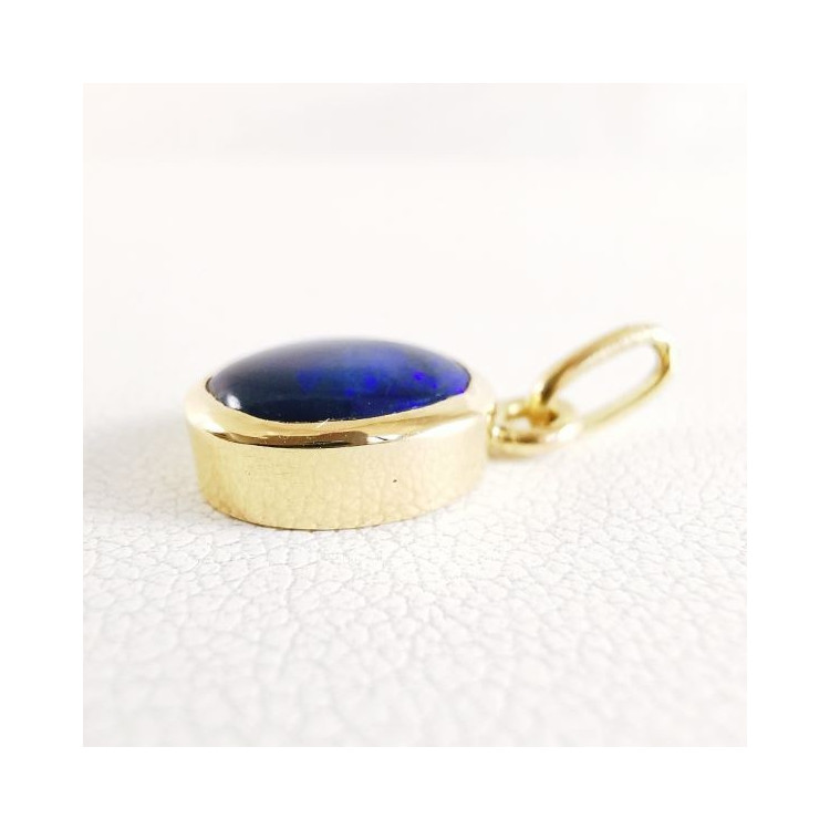 Pendentif Opale Bleue Or Jaune 750 - 18 carats