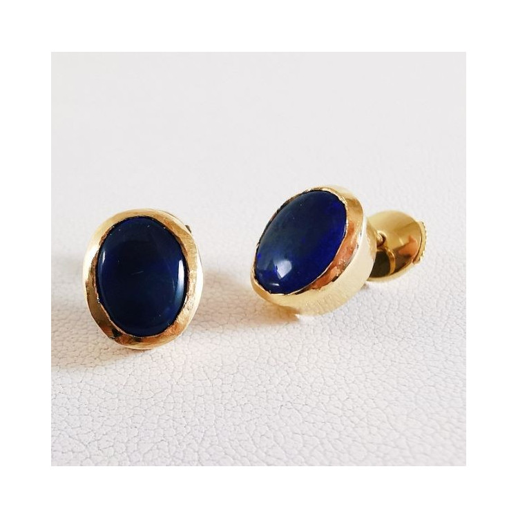 Boucles d'oreilles Opale Or Jaune 750 - 18 carats Pièce Unique