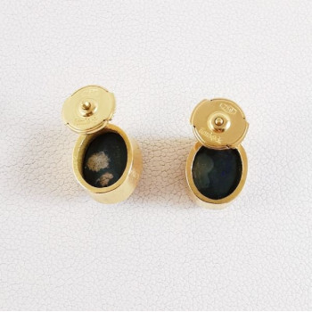 Boucles d'oreilles Opale Or Jaune 750 - 18 carats Pièce Unique