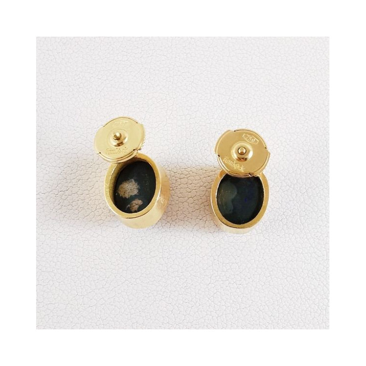 Boucles d'oreilles Opale Or Jaune 750 - 18 carats Pièce Unique