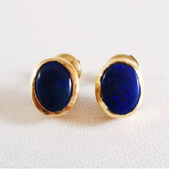Boucles d'oreilles Opale Or Jaune 750 - 18 carats Pièce Unique