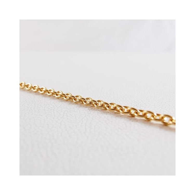 Bracelet Maille Forçat rond Or jaune 750 - 18 carats
