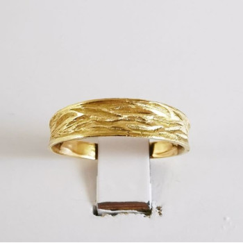 Bague Froissée Petit Modèle Or Jaune 750 - 18 carats