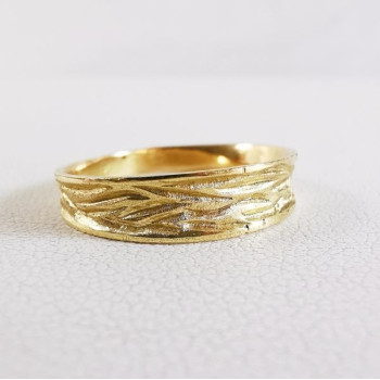 Bague Froissée Petit Modèle Or Jaune 750 - 18 carats
