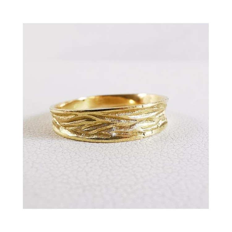 Bague Froissée Petit Modèle Or Jaune 750 - 18 carats