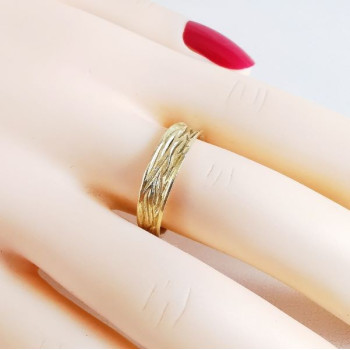 Bague Froissée Petit Modèle Or Jaune 750 - 18 carats