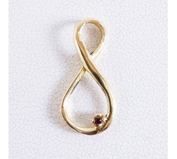 Pendentif Infini Rubis Or Jaune 750 - 18 carats