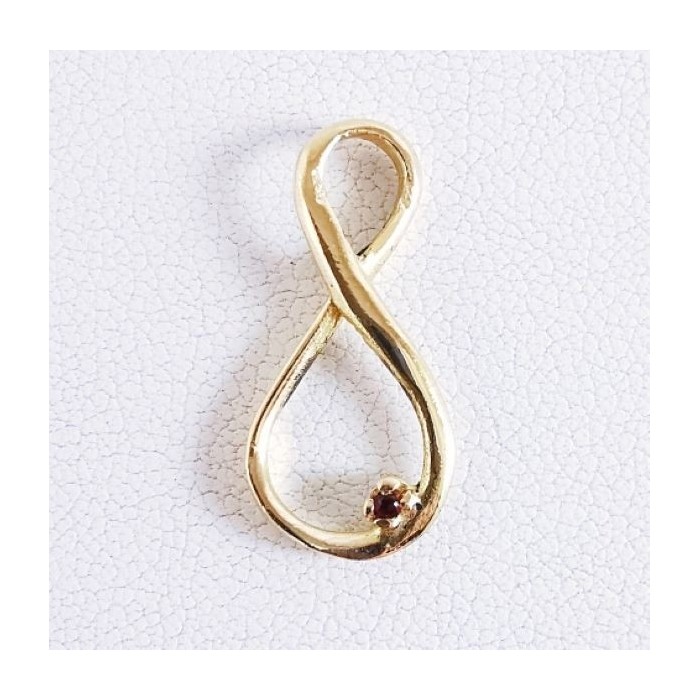 Pendentif Infini Rubis Or Jaune 750 - 18 carats