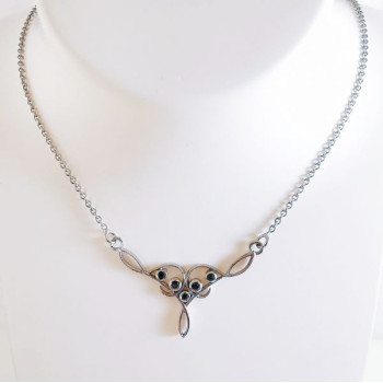 Collier Arabesque Saphirs Or Blanc 750 - 18 carats Pièce Unique