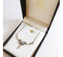 Collier Arabesque Saphirs Or Blanc 750 - 18 carats Pièce Unique
