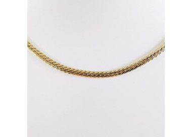 Collier Maille Anglaise Bombée 45cm Plaqué Or 18 Carats - Bijouxia, Neuf Avec Étiquettes