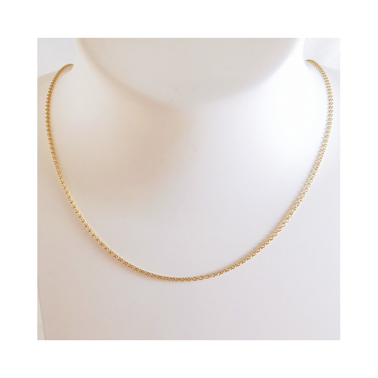 Chaîne 50 cm Or Jaune Maille Forçat Rond 3.05 Grammes