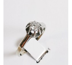 Bague Solitaire Diamant 0.26 ct Or Blanc 750 - 18 carats (Bijou Occasion)