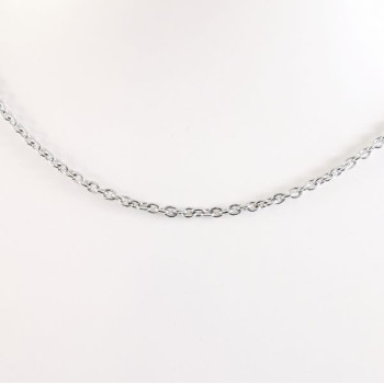 Chaîne 40 cm Or Blanc 750 - 18 carats Maille Forçat Rond 4.55 Grammes