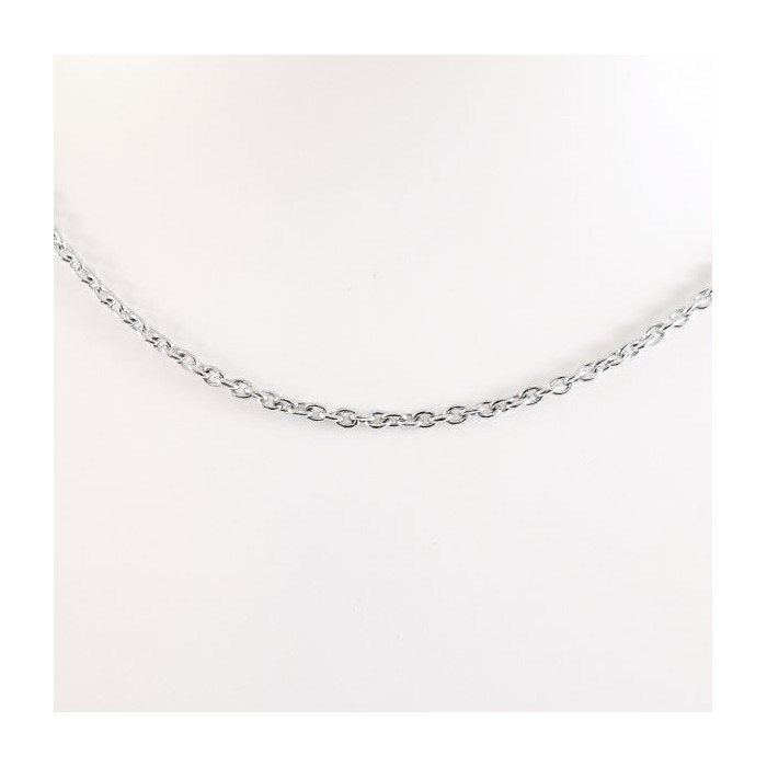 Chaîne 40 cm Or Blanc 750 - 18 carats Maille Forçat Rond 4.55 Grammes