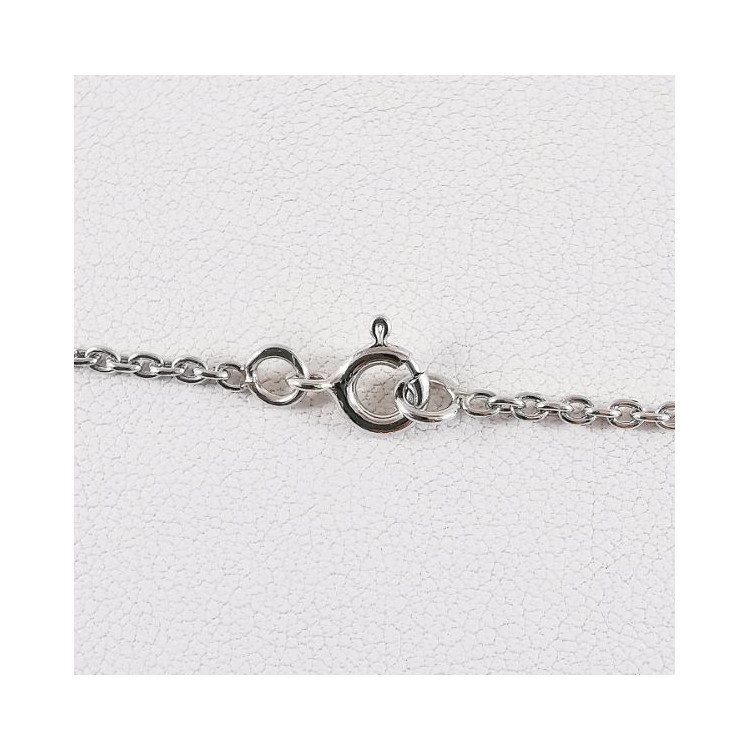 Chaîne 40 cm Or Blanc 750 - 18 carats Maille Forçat Rond 4.55 Grammes