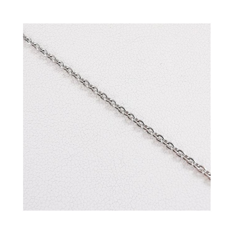 Chaîne 40 cm Or Blanc 750 - 18 carats Maille Forçat Rond 4.55 Grammes