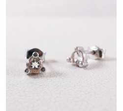 Boucles d'Oreilles Puces Morganite Or Blanc 750 - 18 carats