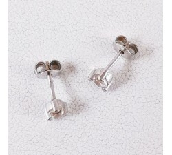Boucles d'Oreilles Puces Morganite Or Blanc 750 - 18 carats