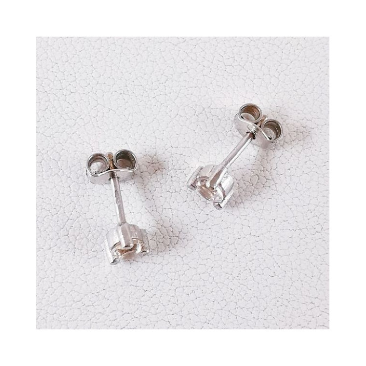 Boucles d'Oreilles Puces Morganite Or Blanc 750 - 18 carats