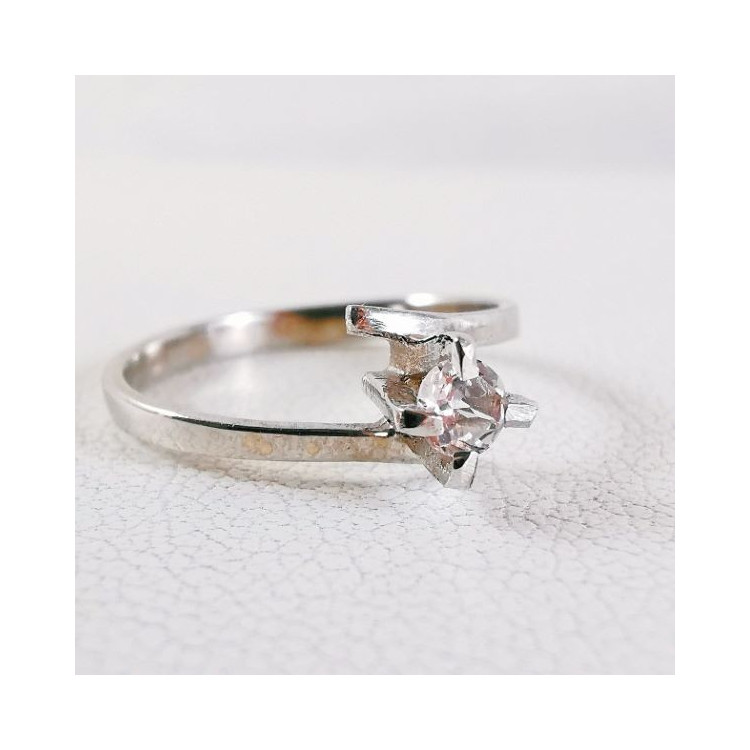 Bague Morganite Or Blanc 750 - 18 carats
