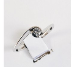 Bague "Tourbillon d'Amour" Solitaire Diamant 0.10ct Or Blanc 750 - 18 carats