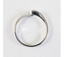 Bague "Tourbillon d'Amour" Solitaire Diamant 0.10ct Or Blanc 750 - 18 carats