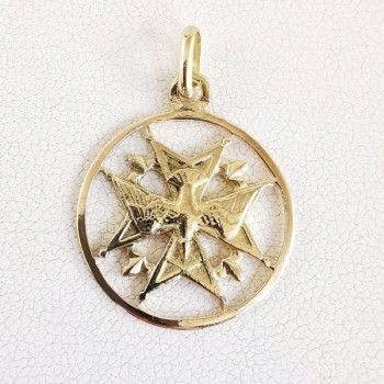 Croix Huguenote Ronde Or Jaune 750 - 18 carats