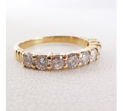 Demi Alliance Diamants Or Jaune 750 - 18 carats (Bijou Occasion)