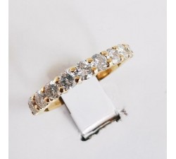 Demi Alliance Diamants Or Jaune 750 - 18 carats (Bijou Occasion)