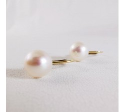Boucles d'Oreilles Dormeuses Perles Or Jaune 750 - 18 carats (Bijou d'Occasion)