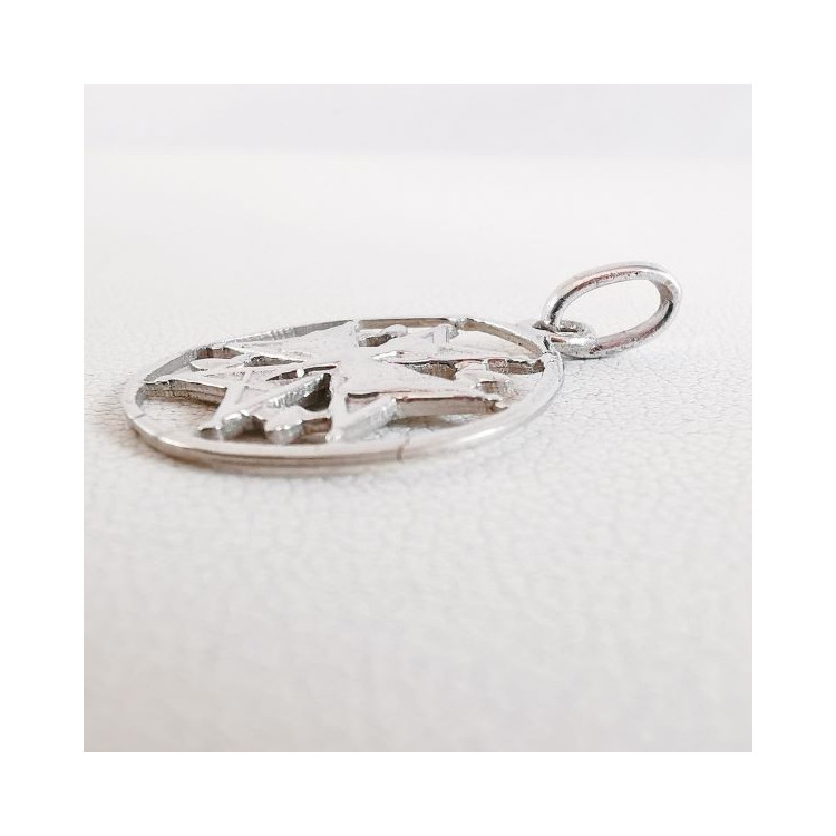 Croix Huguenote  Ronde Or Blanc 750 - 18 carats