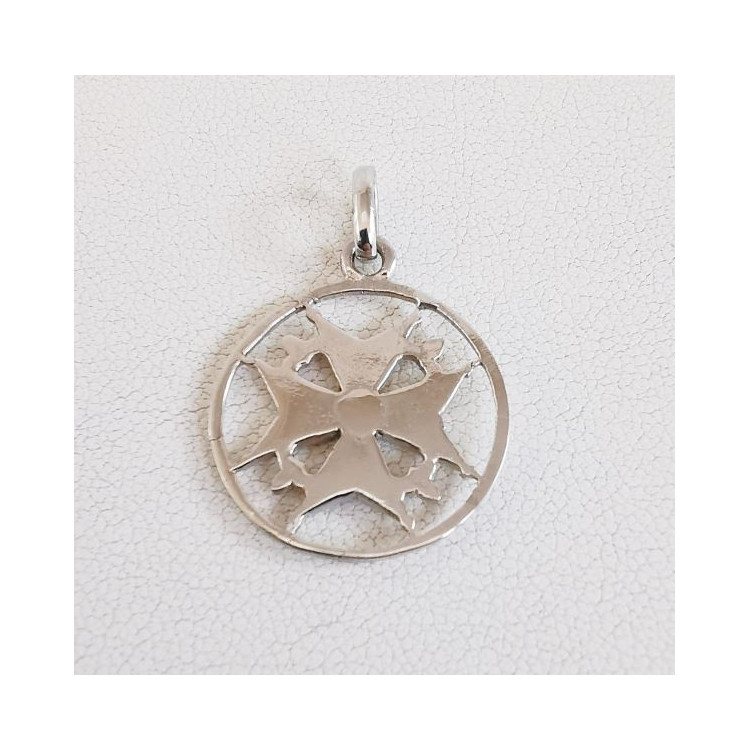 Croix Huguenote  Ronde Or Blanc 750 - 18 carats