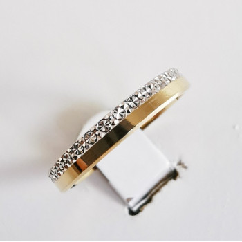 Alliance Bicolore ciselée Or Blanc et Or Jaune 750 - 18 carats