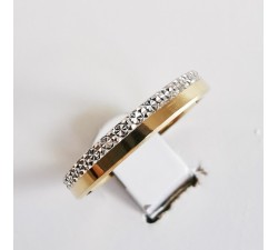 Alliance Bicolore ciselée Or Blanc et Or Jaune 750 - 18 carats