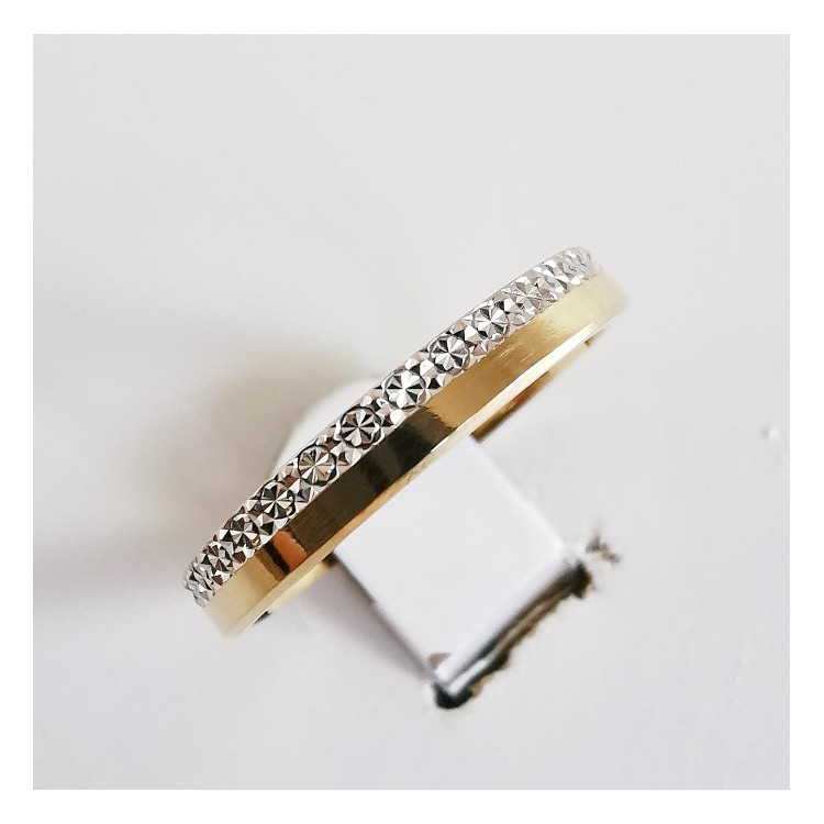 Alliance Bicolore ciselée Or Blanc et Or Jaune 750 - 18 carats