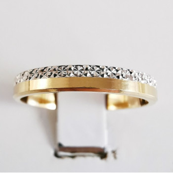 Alliance Bicolore ciselée Or Blanc et Or Jaune 750 - 18 carats