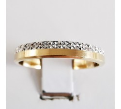 Alliance Bicolore ciselée Or Blanc et Or Jaune 750 - 18 carats