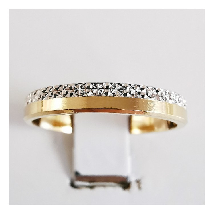 Alliance Bicolore ciselée Or Blanc et Or Jaune 750 - 18 carats