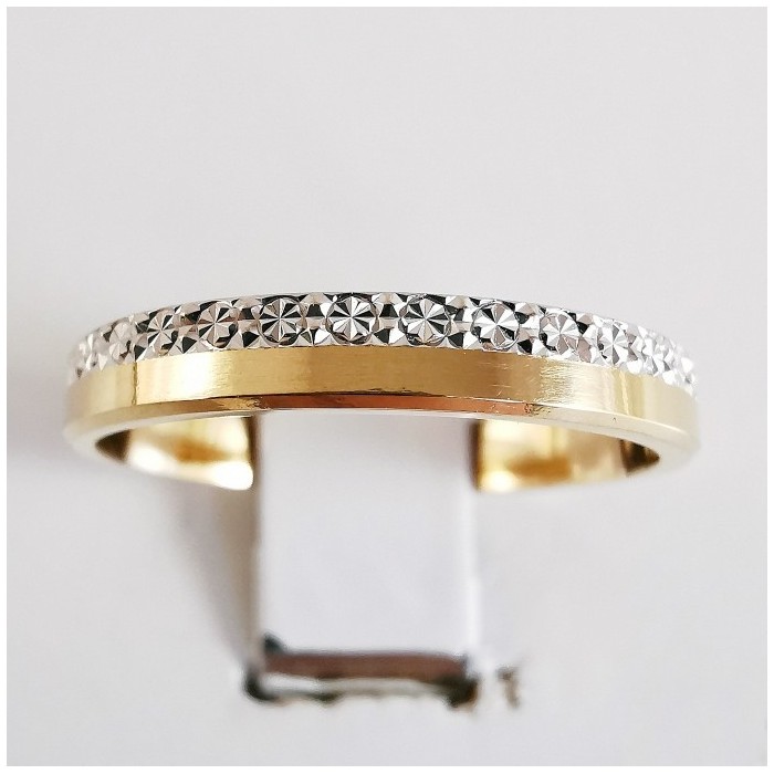 Alliance Bicolore ciselée Or Blanc et Or Jaune 750 - 18 carats