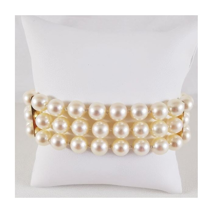 Bracelet Perles de Culture Trois rangs (Bijou Occasion)