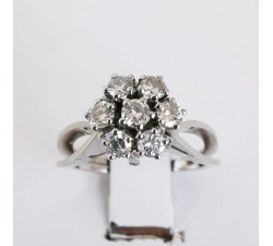 Bague Vintage Diamants Or blanc 18 carats, bijoux d'occasion, bague d'occasion.