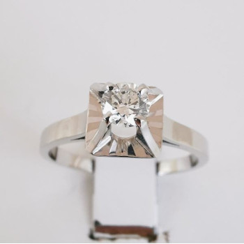Bague Solitaire Diamants 0.26 ct Or Blanc 750 - 18 carats (Bijou Occasion)